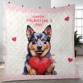 thumbnail image 4 of Happy Valentine's Day Australian Cattle Dog Brings Love Heart Quilt Blanket Heeler Lover Gifts Cozy Comforter Throw Blanket - 02028, 4 of 5