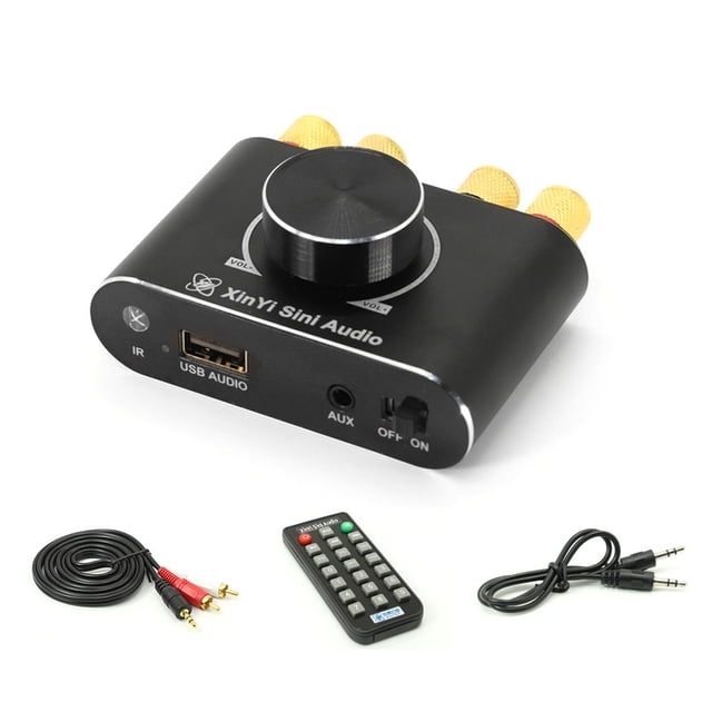 50W+50W Bluetooth 5.1 Wireless Audio Power Amplifier Portable Audio Amplifier Speaker Amplifier for Car and Home