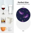 thumbnail image 6 of Picia Eggplant Printed Leather Coasters for Drinks, 4" Drink Coasters Set of 4 for Tabletop Protection, Handmade Luxurious Home Décor and Housewarming Gift -Round Shape, 6 of 6