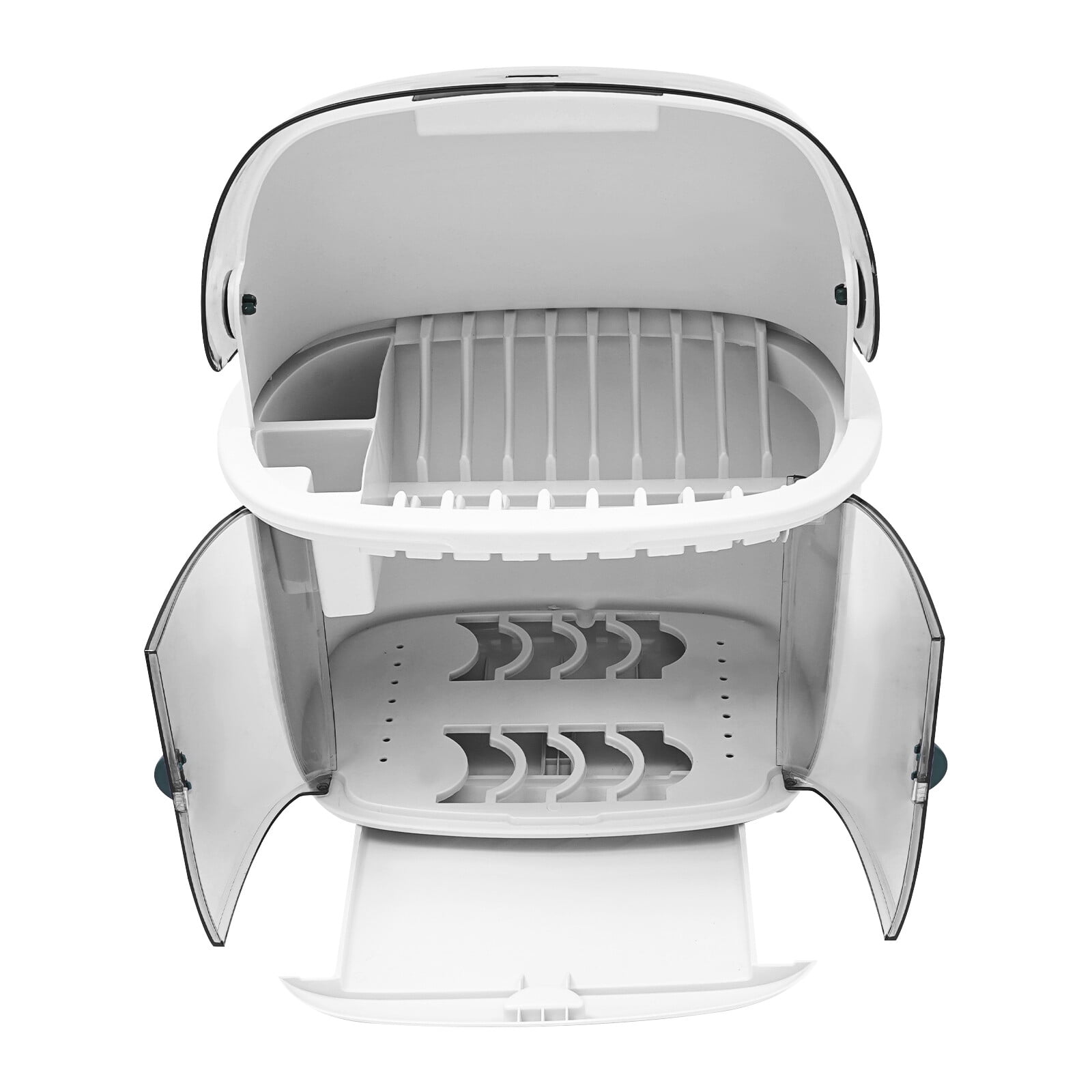 2-Tier Dish Drying Rack – Sturdy PP, Space-Saving, Large Capacity for 6-8 People, Easy Installation & Cleaning, Ideal for Home & Small Businesses