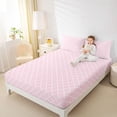thumbnail image 5 of Homewish Pink Buffalo Plaid Twin Sheet Set, Bowknot Stripes Abstract Adult Bedding, 3pcs, 5 of 8