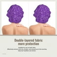 thumbnail image 2 of Rateoe Glitter Purple Pattern Silk Satin Hair Bonnet for Sleeping, Adjustable Sleep Cap Turban for Women , Curly Straight Hair Long Large Braid, 2 of 6