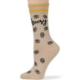 thumbnail image 5 of 7BIGSTARS KINGDOM Women's Cotton Fun Socks - 4 Pack Medium - Bee - Honey Comb - Stripe - Seamless Sock Size: 9-11, Shoe Size: 5-9, Black, Light Beige, 5 of 10