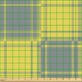 thumbnail image 2 of Ambesonne Yellow Plaid Fabric by the Yard Upholstery, Stripes Squares Print, 2 Yards, Mustard and Pale Slate Blue, 2 of 5
