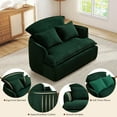 thumbnail image 4 of Timbernest Accent Chair with Ottoman, 47" Oversized Chaise Lounge Chair, Modern Corduroy Upholstered Armchair for Living Room, Dorm, Small Space, Green, 4 of 9