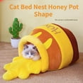 thumbnail image 3 of Cat Bed House Pet Supplies Seasons Universalize Plush Mat Cats Cushion Basket Honey Jar Shape Pets Product for Small Cat, 3 of 7