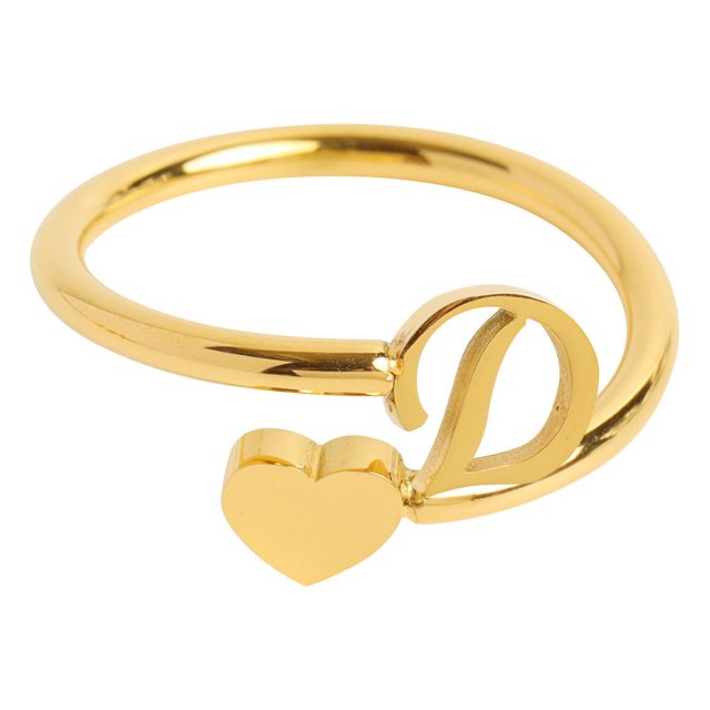 Bague Cœur Initiale pour Ma Petite-Fille, Bijou de Mode pour Elle