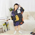thumbnail image 6 of FORMRS Wearable Blanket Hoodie with Sleeves for Kids Cozy Flannel Sweatshirt, Halloween Colorful Ghosts, 6 of 7