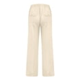 thumbnail image 3 of Domuza Linen Pants for Men Yoga Beach Loose Fit Casual Elastic Waist Drawstring Summer Stylish Trousers with Pockets Khaki 2XL, 3 of 4