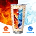 thumbnail image 5 of Lsque Cute Duck And Flower Pattern 20oz Car Cup with Lid and Straw, Insulated Coffee Cup with Straw Topper, Spill Proof Travel Coffee Mug, Stainless Steel Tumble-Without Straw, 5 of 8