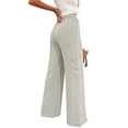 thumbnail image 5 of Nhthy Women's Solid Summer Drawstring Waist Cargo Pants Wide Leg Casual Loose Fit Trousers White L, 5 of 6