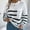 White#5, variant on Fesfesfes Women's Fall Winter Blouses Comfy Knitted Striped Long Sleeve Crew Neck Pullover Tops Fashion Loose Contrast Color Sweater(Green#6,M)