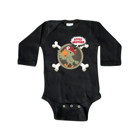

Inktastic Little Brother Pirate Gift Baby Boy Long Sleeve Bodysuit