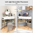 thumbnail image 6 of Resenkos Triangle Corner Desk with Charging Station with 2 Drawers and Storage Shelf-White, Home Office Desks, Gaming Computer Desks for Study,Working,Writing, 6 of 8