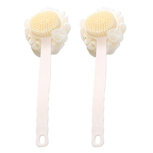 cepillo suave adulto del baño del pelo de la flor del baño del cepillo del baño del frotamiento trasero largo de la manija 2