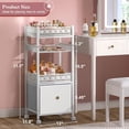thumbnail image 6 of Makeup Organizer, Large Skincare Organizers, Make Up Organizers for Vanity, Makeup Storage Cosmetic Organizer with Drawer, Bathroom Vanity Organizer Makeup Holder Cart for Skin Care Hair Tool Beauty, 6 of 7