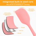 thumbnail image 2 of Silicone Spatula Heat Resistant Non-Stick Rubber Kitchen Spatulas for Cooking, Baking and Mixing, Multi-Purpose Tools with Solid Stainless Steel Core, Pink, 2 of 5
