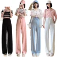 thumbnail image 5 of Pantalones de maternidad con parte inferior acampanada, ropa de embarazo de pierna recta holgada informal de estilo fino de verano para madres esperando, 5 of 5