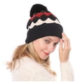 thumbnail image 4 of WITHMOONS Winter Soft Knit Pom Beanie Fleece Skull Slouch Hat YZP0079 (Black), 4 of 6