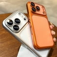 thumbnail image 5 of Dteck Case for iPhone 17 Pro Max,Shockproof Matte Translucent Back Case Built-in Camera Lens Protector Cover,Orange, 5 of 7