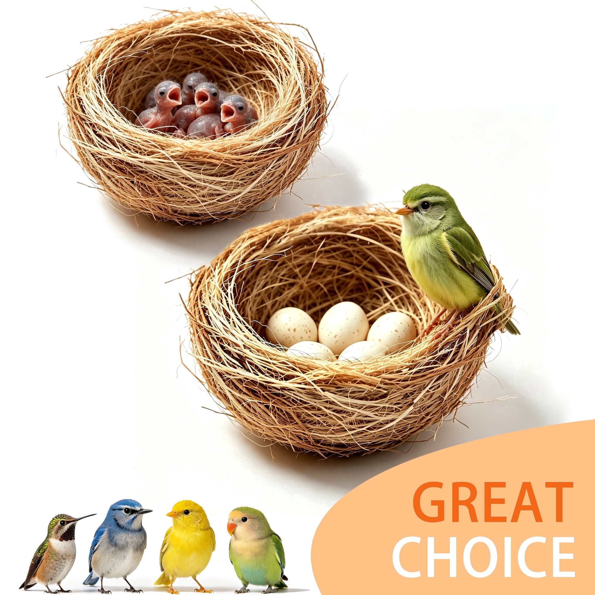 BellaNotes 10.6oz Coconut Fiber for Bird Nest - Canary Nesting Material Coconut Bird Nest Finch Coconut Fiber Loose Bedding Substrate for Laying Eggs,Resting Materials for Birds, Hummingbird Parakeet