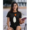 thumbnail image 2 of Ghost With Balloon Pumpkin Halloween Outfit Shirt Women's T-shirt, S, Black, 2 of 6