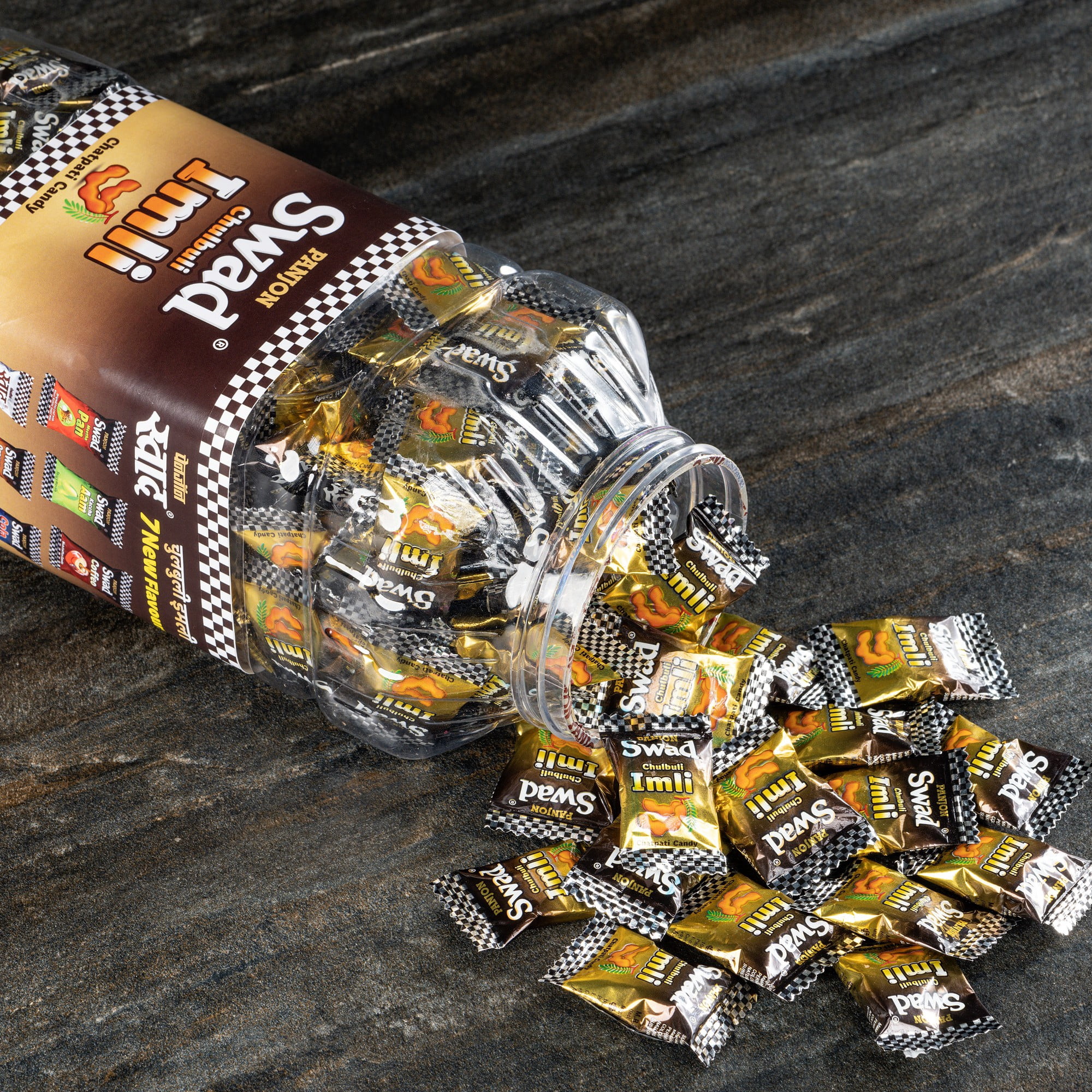 Panjon Swad Imli Candy 500g Jar – Tamarind Flavor Hard Candy | Sweet & Tangy Treat