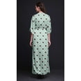 thumbnail image 2 of Bimba Robe Longue d'Été en Rayonne à Imprimé Géométrique Feuilles/fleuri et Losanges, Manches Kimono, Fente, Grande, 2 of 6
