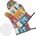thumbnail image 2 of I Love London Print Oven Mitts and Pot Holders Sets 4 Piece Set Kitchen Women Men Cooking Baking Microwave Heat Resistant, 2 of 6