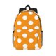 thumbnail image 1 of Easygdp Orange And White Polka Dot Mochila Ligera de 15 Pulgadas para Estudiantes, Mochila Cómoda para la Escuela y Viajes, Correas Ajustables, 1 of 6