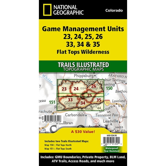 National Geographic Trails Illustrated M Flat Tops Wilderness Gmu [Map Pack Bundle], (Paperback)