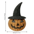 thumbnail image 3 of Vintage Halloween Decorations with Pumpkin Witch Hat, Handwoven Home Decor Nightmare Before Christmas Decor, Halloween Gifts for Living Room, 3 of 6