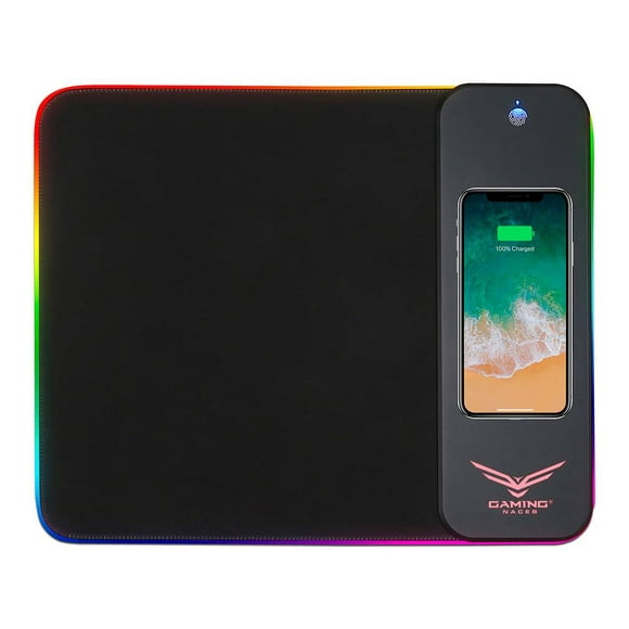 Mouse Pad Gamer NACEB de 310mm x 400mm, iluminación LED RGB, carga Naceb Technology NA-0926