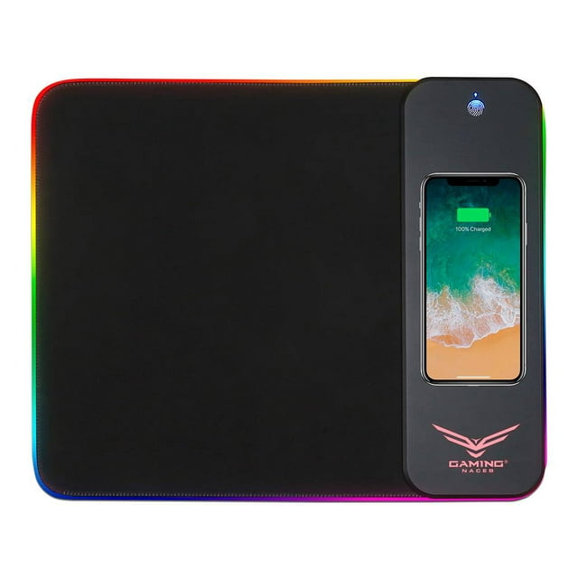 Mouse Pad Gamer NACEB de 310mm x 400mm, iluminación LED RGB, carga Naceb Technology NA-0926