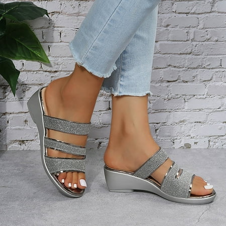 

Women Sandals Clearance 2023! Pejock Women s Platform Wedge Sandals with Arch Support Lightweight Slippers Sandals Casual Wedge Heels Summer Athletic Outdoor Beach Sandals Non-Slip