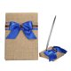 thumbnail image 1 of leyfeng Libro de invitados de boda y juego de bolígrafos soporte de arpillera decoración rústica elegante ceremonia de boda azul, 1 of 8