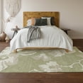thumbnail image 6 of HomeRoots 667961 8 x 10 ft. Artichoke Green & Ivory Floral Transitional Washable Machine Made Rectangle Area Rug with UV Protection, 6 of 9