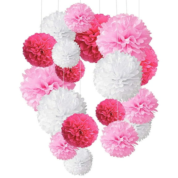 Pink Paper Honeycomb Ball Set for Party Decorations 8 10 12 Inch Bright Color Festive Atmosphere
