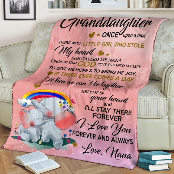 To My Granddaughter I'll Stay There Forever I Love You Forever And Always - Elephants Fleece Blanket Birthday Gift, 30x40in Fleece Blanket