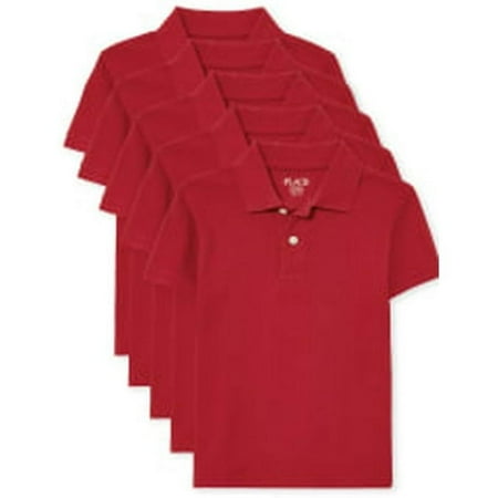 The Children's Place Boys Uniform Short Sleeve Polo, 5-Pack, Sizes XS-XXL