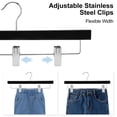 thumbnail image 3 of Perchas de madera AMKUFO para pantalones, 20 unidades con clips ajustables, color negro, 3 of 8