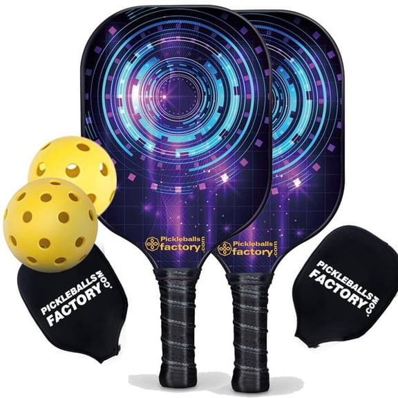 Pickleball Set - Circles Pro Pickleball Paddle, Wooden Pickleball Paddles, Glassfiber Graphite