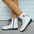 thumbnail image 5 of Wavsuf Hiking Boots for Women Round Toe Short Ankle-High Printed Lace Up White Shoes Size 38, 5 of 6