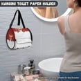 thumbnail image 4 of ZIATUBLE Christmas Deers Toilet Paper Holder Snowflakes Hanging Paper Towel Case with Smooth Zipper Tissue Roll Hanging Cover Washable Paper Towel Roll Organizer Accessories Indoor, 4 of 7