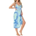thumbnail image 4 of INSPIRE CHIC Women's Mother's Day Pajama Dress Slip Round Neck Cross Back Camisole Long Nightgowns XL Tie Dye Blue, 4 of 6