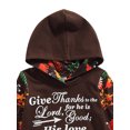 thumbnail image 4 of Infant Toddler Baby Boy Girl Thanksgiving Outfit Smiley Hoodie Sweatshirt Top Stripe Pants 2Pcs Set, 4 of 7