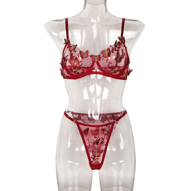 Traje sexy femenino con perspectiva de bordado de mariposa romántica sexy de estilo europeo y americano