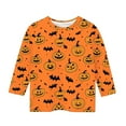 thumbnail image 5 of MKOSPLRT Halloween Shirts for Girl Boy 3-12Y Crew Neck Casual Loose T Shirts 3/4 Sleeve Graphic Tees Cute Ghosts Tops for Kids, 5 of 6