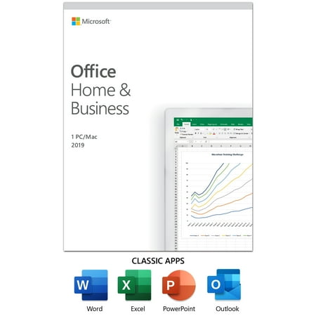 Microsoft Office Home & Business 2019 | One-time purchase, 1 device | PC/Mac Keycard