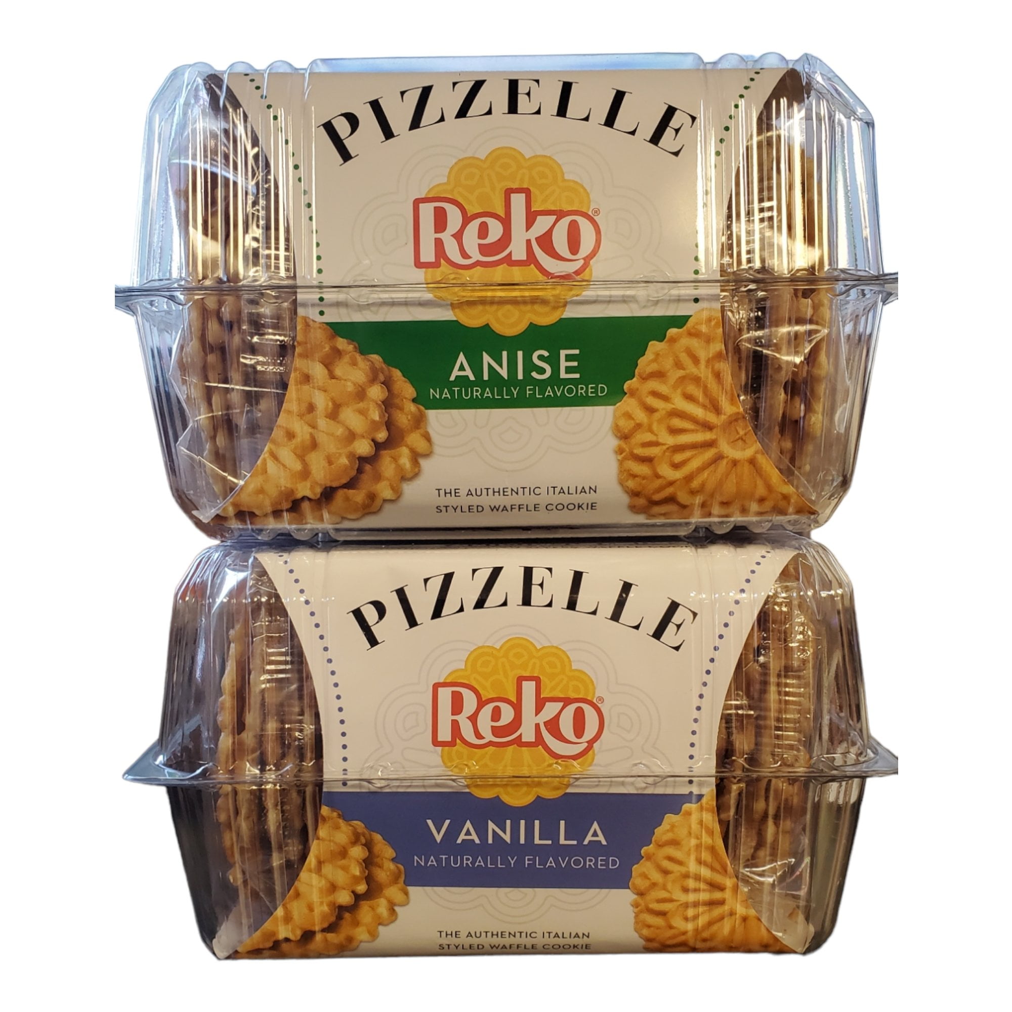 Reko Pizzelle Authentic Italian Style Waffle Cookies Anise and Vanilla